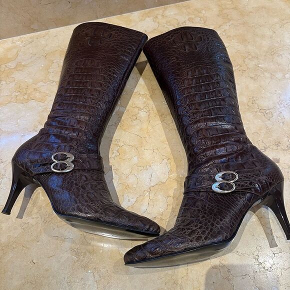 custom made Shoes - Elegant Brown Heeled Boots